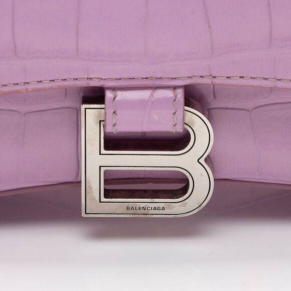 Balenciaga Shiny Croc Embossed Calfskin Hourglass XS Top Handle - Picture 9 of 16